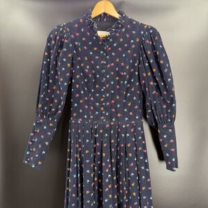 Vtg Sportalm Kitzbühel 80s Bavarian Dress Puff Sleeves Sz 36 XS S Cottegecore